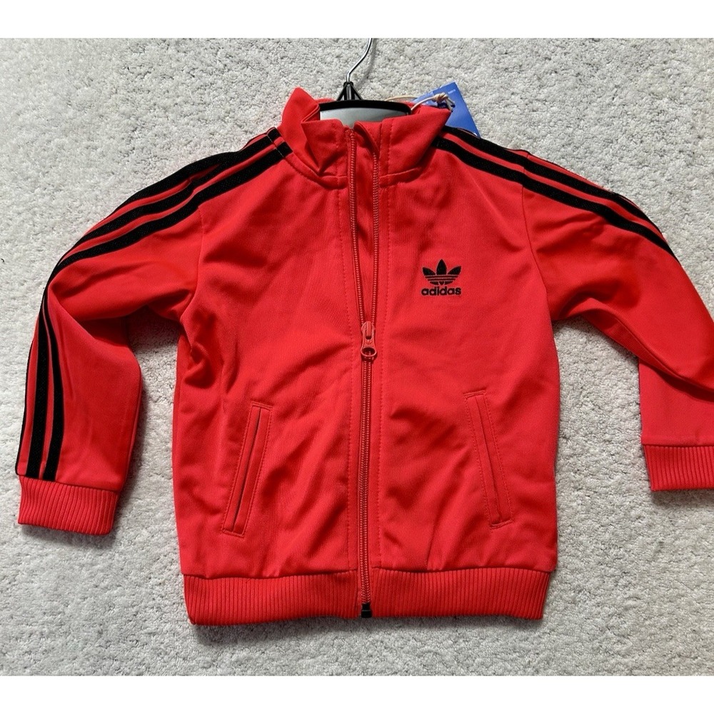 Adidas Firebird Tracksuit Jacket ONLY Toddler 18M Lucid Red JY0022 (E7)